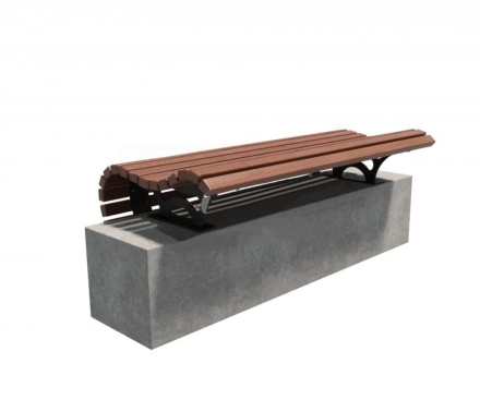 Скамейка без спинки TORUDA 024 1 м.п. Настил с бетоном, фото 2