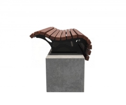 Скамейка без спинки TORUDA 024 1 м.п. Настил с бетоном, фото 3