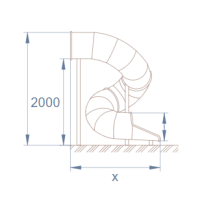 Горка туннельная винтовая из нержавеющей стали с высотой спуска 2000 мм, цвет нержавеющая сталь – STS29-2000-765
