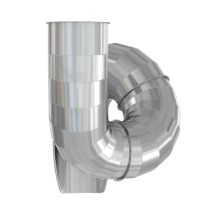 Горка туннельная винтовая из нержавеющей стали с высотой спуска 2000 мм, цвет нержавеющая сталь – STS29-2000-765