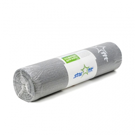 Коврик для йоги FM-101 PVC 173x61x1,0 см, серый, фото 6