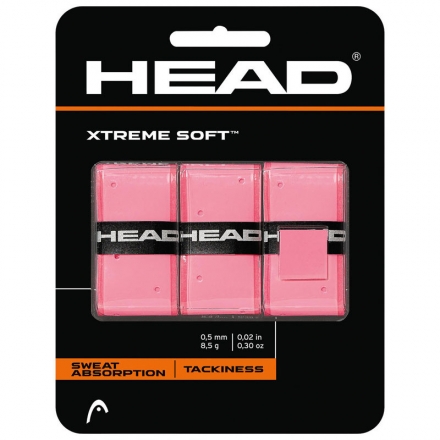 Овергрип Head Xtreme Soft (РОЗОВЫЙ), арт.285104-PK, 0.5 мм, 3 шт, розовый, фото 1