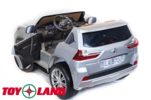 Двухместный 4х4 электромобиль Lexus LX570 с пультом 4WD (Серебристый) BK - F570