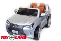 Двухместный 4х4 электромобиль Lexus LX570 с пультом 4WD (Серебристый) BK - F570