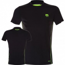 Футболка Venum Contender Dry Tech T-Shirt - Black / Neo Yellow, фото 1