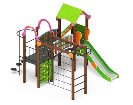 Детская игровая площадка Лукоморье ДИК 2.25.06-11.С H=1200, металлический скат, фото 4