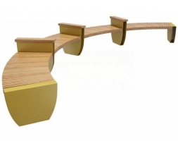 Скамейка радиусная TORUDA 012 1 м.п. (композит) - без спинки, фото 1