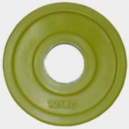 Олимпийский диск евро-классик, серия &quot;Ромашка&quot; 1,25 кг. (обрезиненный, желтый, d51мм.)