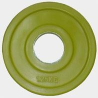 Олимпийский диск евро-классик, серия &quot;Ромашка&quot; 1,25 кг. (обрезиненный, желтый, d51мм.), фото 1