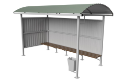 Остановочный павильон №17, 4840х1630х2500 мм, материал: металл Остановочный павильон №17, 4840х1630х2500 мм, материал: металл