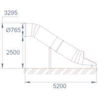 Горка туннельная из нержавеющей стали с высотой спуска 2500 мм, цвет нержавеющая сталь – STP19-2500-765 Горка туннельная из нержавеющей стали с высотой спуска 2500 мм, цвет нержавеющая сталь – STP19-2500-765