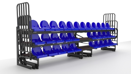 Трибуна телескопическая ОЛИМП СИТИ 3-х рядная на 32 места (Авангард), фото 6