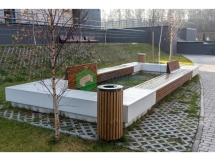 Скамейка «Рубин» прямой элемент без спинки