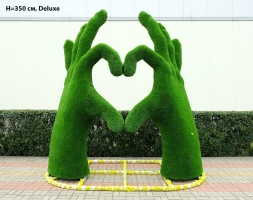 Топиари стела Ладони-сердце, h=350 см - газон Deluxе, фото 4