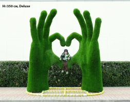 Топиари стела Ладони-сердце, h=350 см - газон Deluxе, фото 2