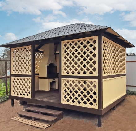 Прямоугольная беседка ШАТЕР с барбекю, фото 1