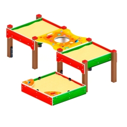 Песочница тройная комбинированная - ДОВ 50.01.06-01, фото 1