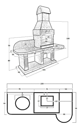 Печь № 10А — Барбекю меандр с рабочим столом (или мойкой), фото 9