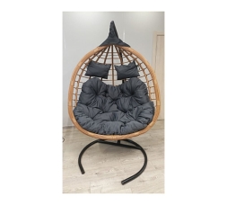 Кресло подвесное двойное Ортис (серые подушки), фото 3