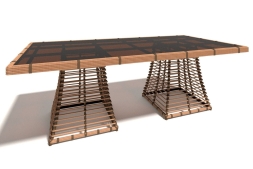 Стол 110х220 обычное стекло "Бамбук" Стол 110х220 обычное стекло "Бамбук"