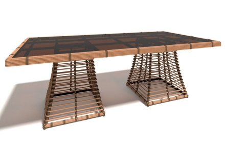 Стол 110х220 обычное стекло &quot;Бамбук&quot;, фото 1