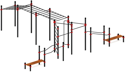 Воркаут ЛОВ 89 красный ВТ 101.25-01, фото 1