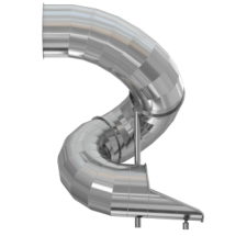 Горка туннельная винтовая из нержавеющей стали с высотой спуска 2500 мм, цвет нержавеющая сталь – STS29-2500-765