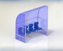 Скамейка для запасных игроков (4 места, боковины закрыты) СТ-165