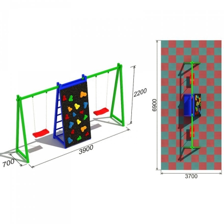 Детские качели Спорт 3.1 для детской площадки, фото 3