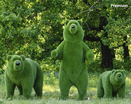 Топиари композиция три медведя - газон Premium, фото 1