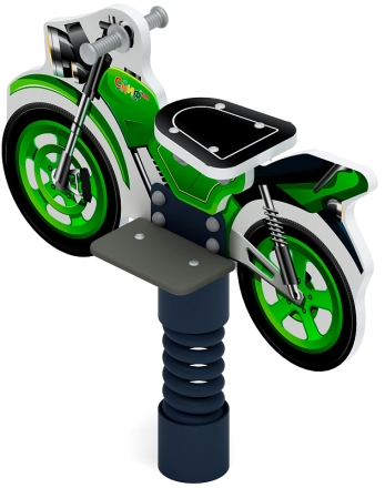 Мотоцикл (зеленый) - Качалка на пружине - ИО 22.03.01-01, фото 3