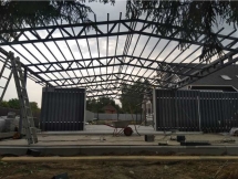 Двускатный навес с металлочерепицей