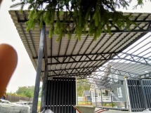 Двускатный навес с металлочерепицей