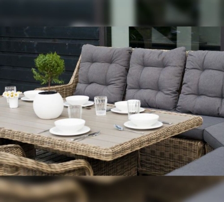 Зона 2 Бергамо обеденная группа угловая из искусственного ротанга, цвет соломенный, фото 16