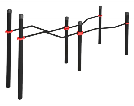 Брусья двойные разноуровневые с подъездом для коляски, фото 1