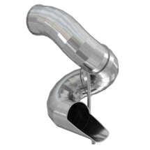 Горка туннельная винтовая из нержавеющей стали с высотой спуска 3000 мм, цвет нержавеющая сталь – STS29-3000-765