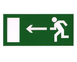 Фотолюминесцентная табличка пластик &quot;Направление к эвакуационному выходу налево&quot;