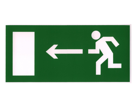 Фотолюминесцентная табличка пластик &quot;Направление к эвакуационному выходу налево&quot;, фото 1