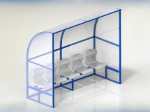 Скамейка для запасных игроков (5 мест, боковины закрыты) СТ-166