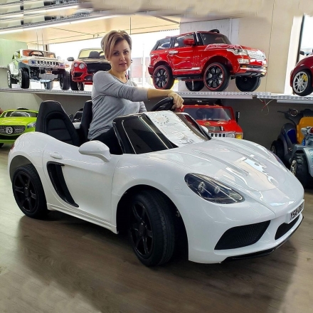 Электромобиль Porsche Cayman 180W белый, фото 1