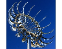 Скульптура из нержавеющей стали Океан Стандартный размер, трубчатое основание из нержавеющей стали