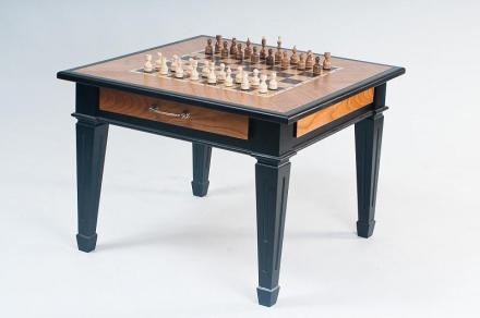 Шахматный стол &quot;Классический&quot; (натуральное дерево - ясень, шпон черешня) 65х65х51 см, фото 3