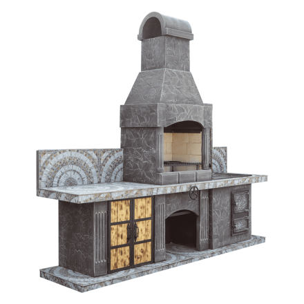 Печь № 13 — Печь барбекю с печью под казан и рабочим столом (или мойкой), фото 2