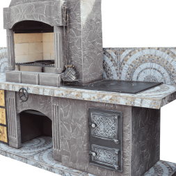 Печь № 13 — Печь барбекю с печью под казан и рабочим столом (или мойкой), фото 3