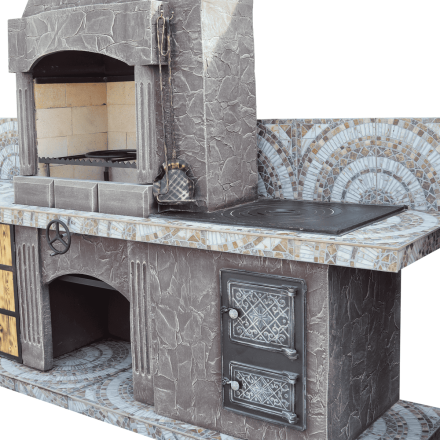 Печь № 13 — Печь барбекю с печью под казан и рабочим столом (или мойкой), фото 3