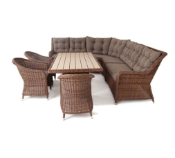Зона 1 Бергамо обеденная группа угловая из искусственного ротанга, цвет коричневый, фото 3