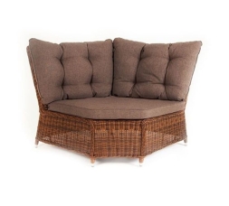 Зона 1 Бергамо обеденная группа угловая из искусственного ротанга, цвет коричневый, фото 16