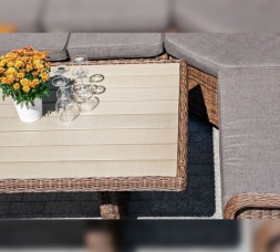 Зона 1 Бергамо обеденная группа угловая из искусственного ротанга, цвет коричневый, фото 12