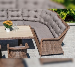 Зона 1 Бергамо обеденная группа угловая из искусственного ротанга, цвет коричневый, фото 10