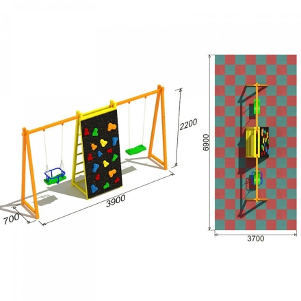 Детские качели Спорт 3.2 для детской площадки, фото 3